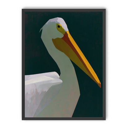 White pelican in deep green