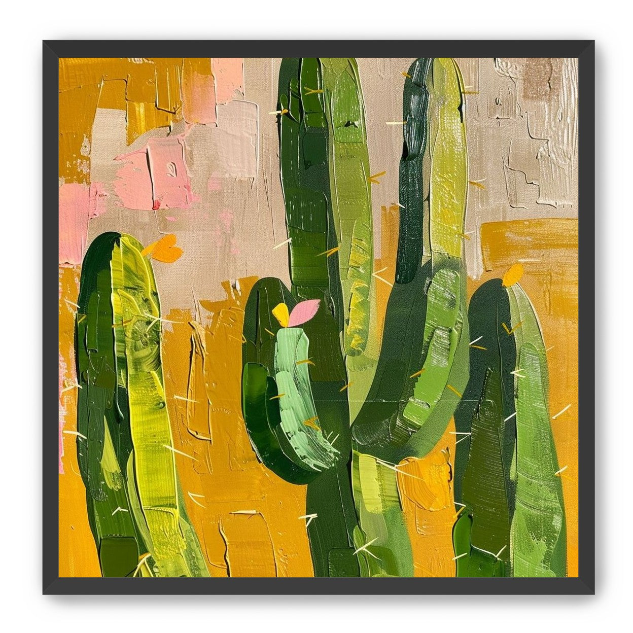 Cactus forms within ochre field