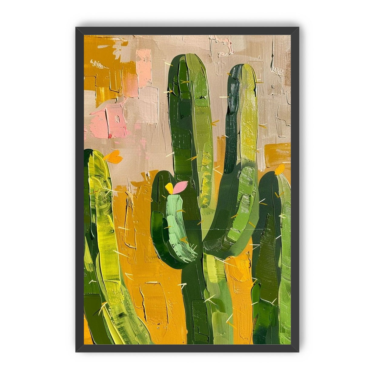 Cactus forms within ochre field