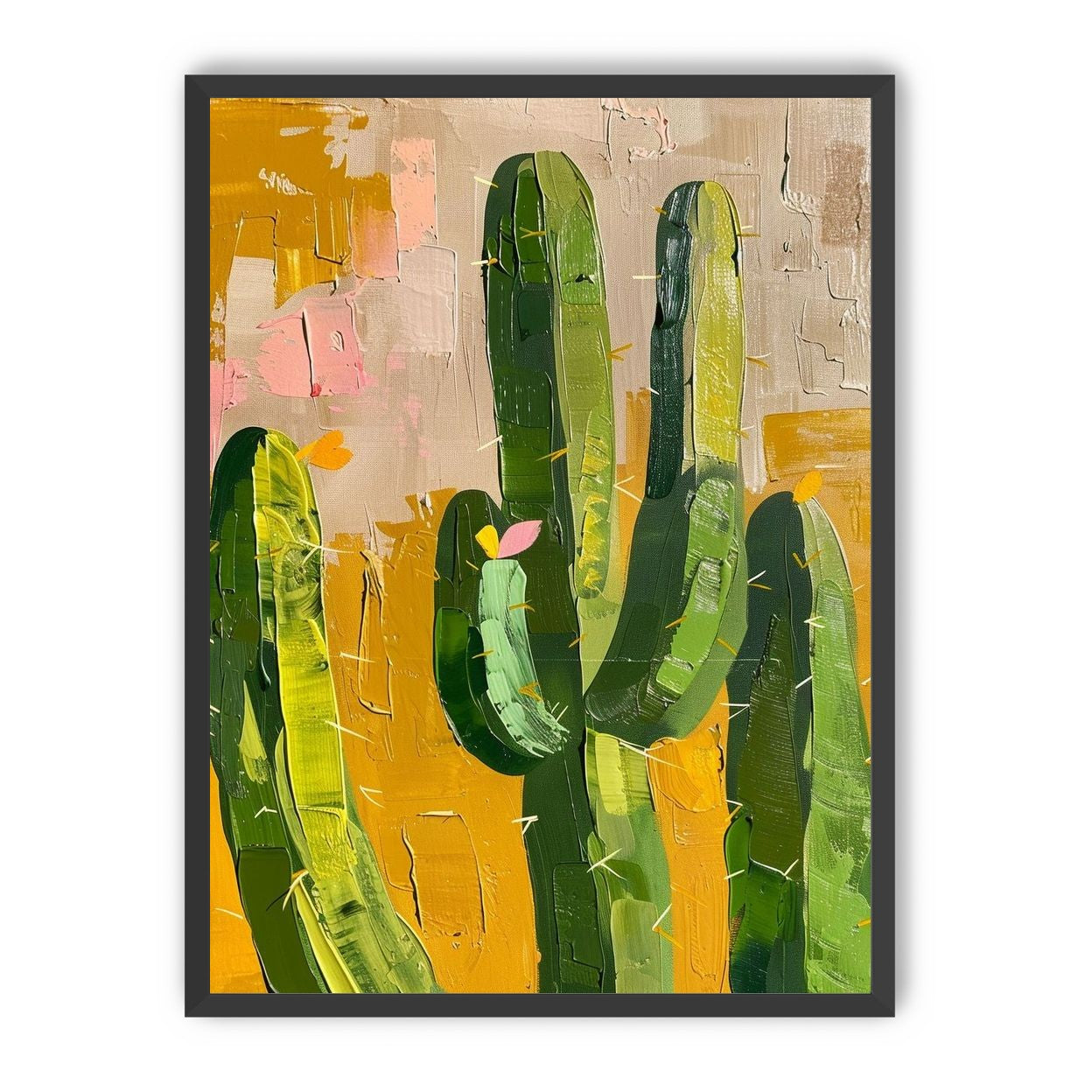 Cactus forms within ochre field