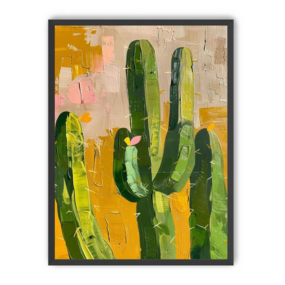 Cactus forms within ochre field