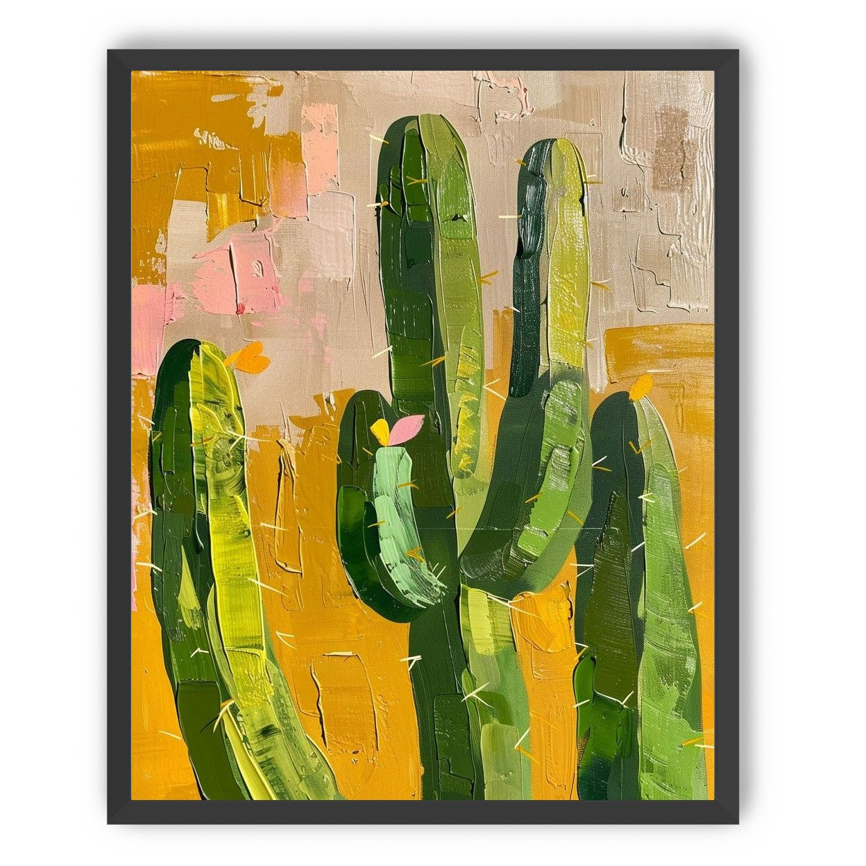 Cactus forms within ochre field