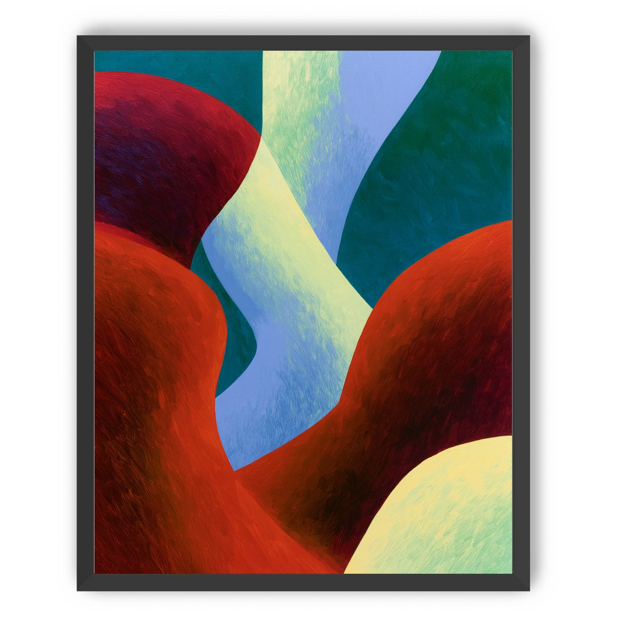 Curved bands in thick paint
