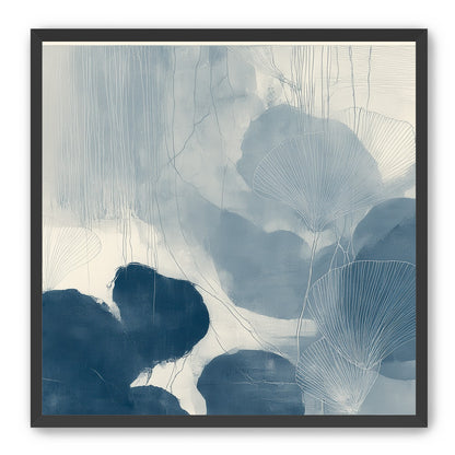 Fan leaves in blue wash