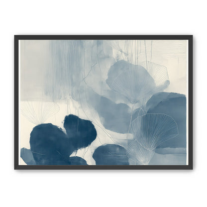 Fan leaves in blue wash
