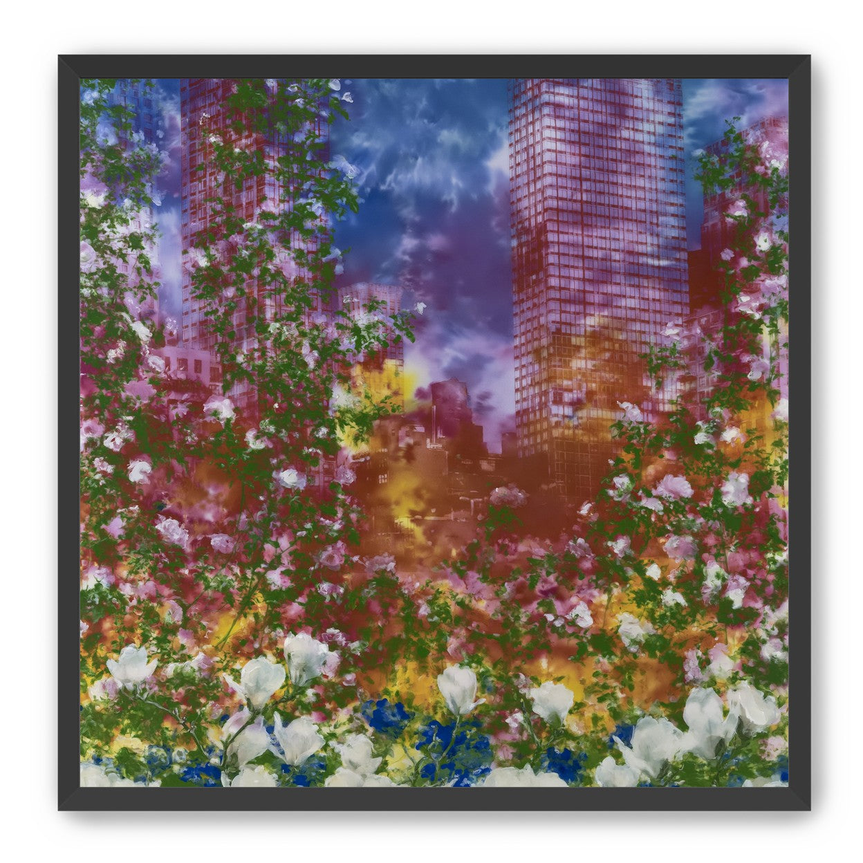 Flowers before storm towers