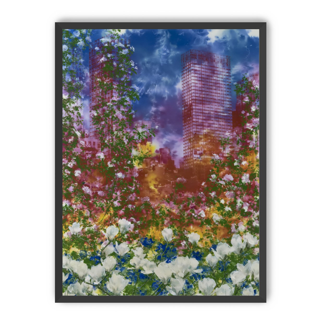 Flowers before storm towers