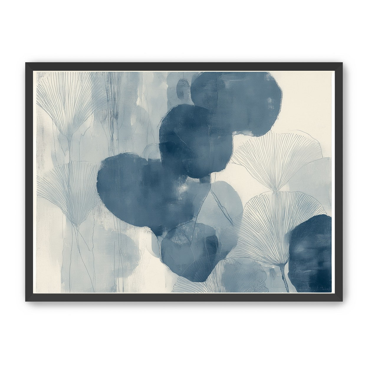 Dark leaves among pale fans