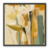 White flower in ochre blocks