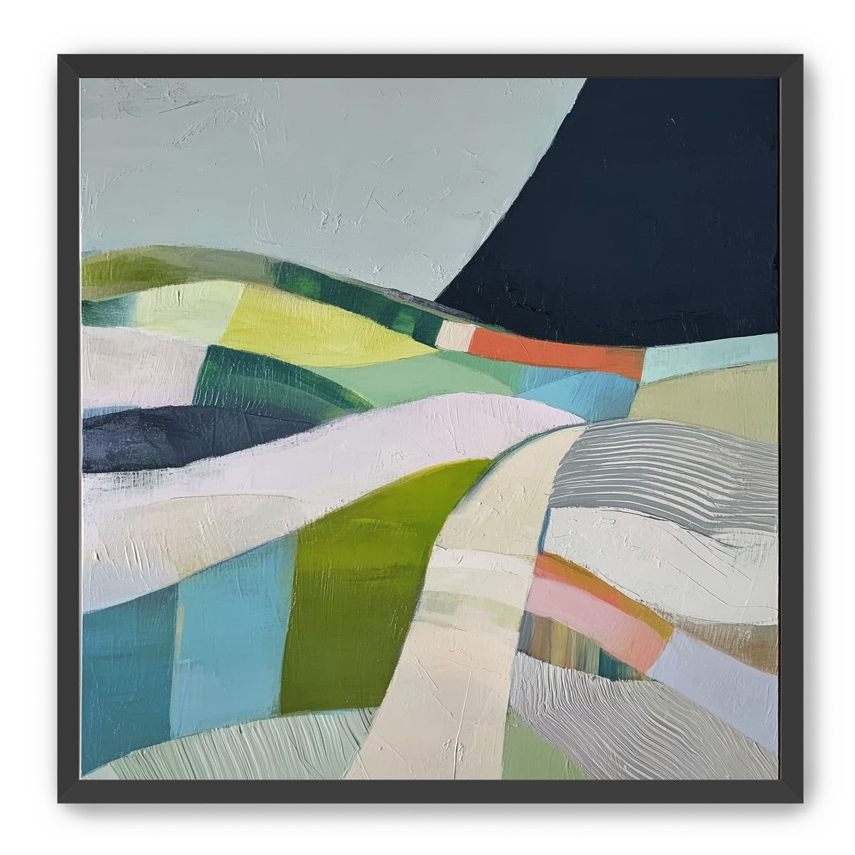 Fields beneath the dark mountain