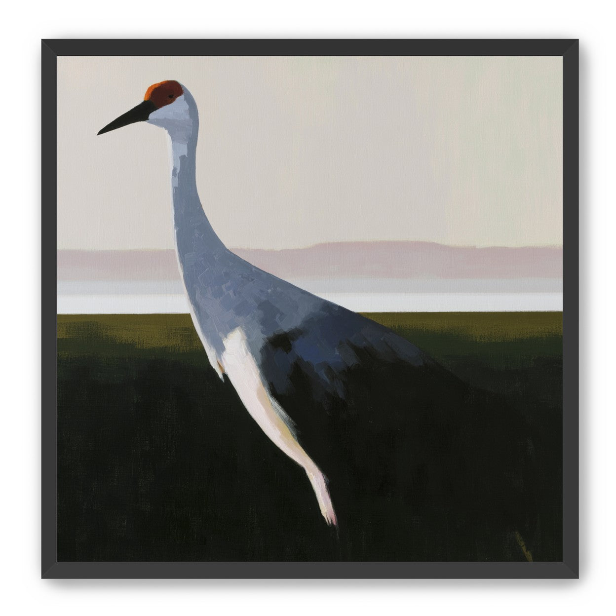 Crane with a red crown