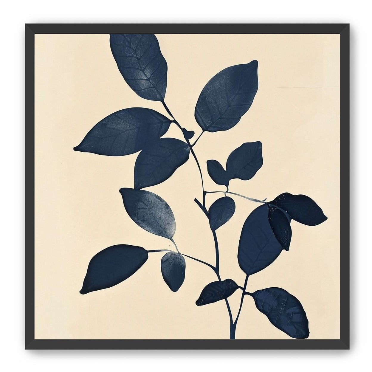 Indigo leaves on cream