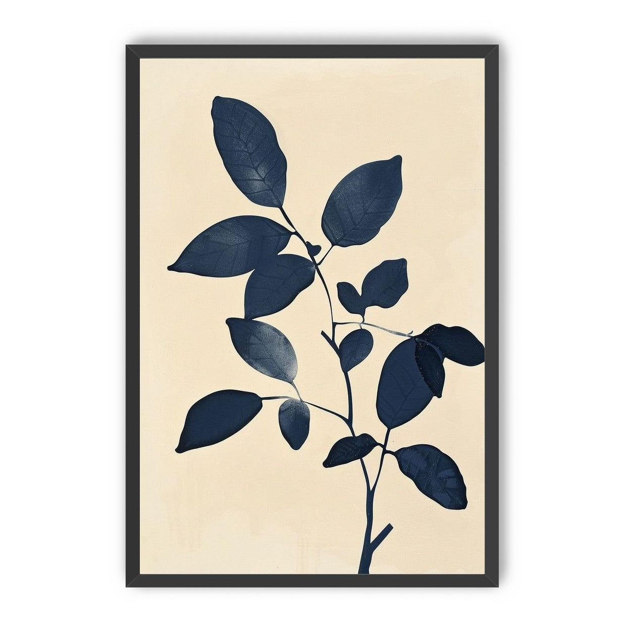 Indigo leaves on cream