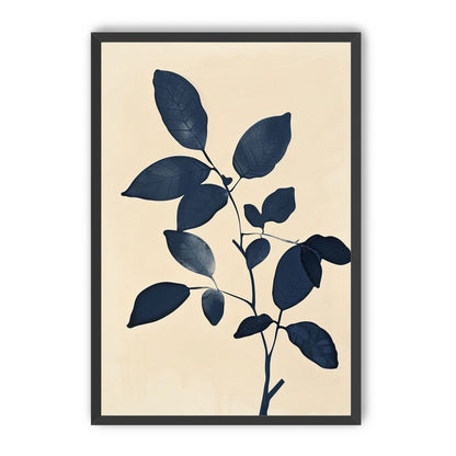 Indigo leaves on cream