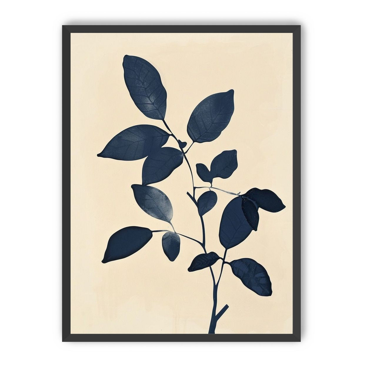 Indigo leaves on cream