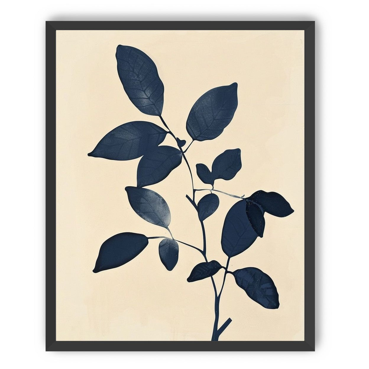 Indigo leaves on cream