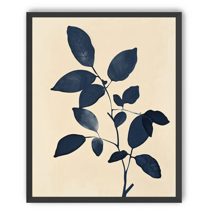 Indigo leaves on cream