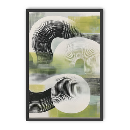 Curved bands across green fields
