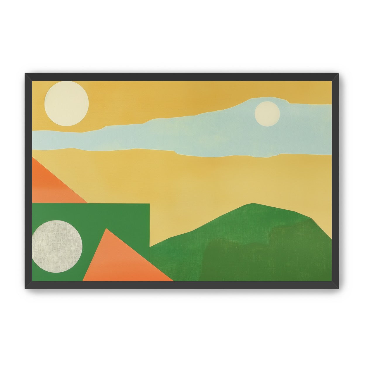 Two suns in yellow sky