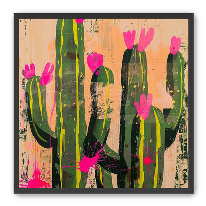 Pink blooms on cacti