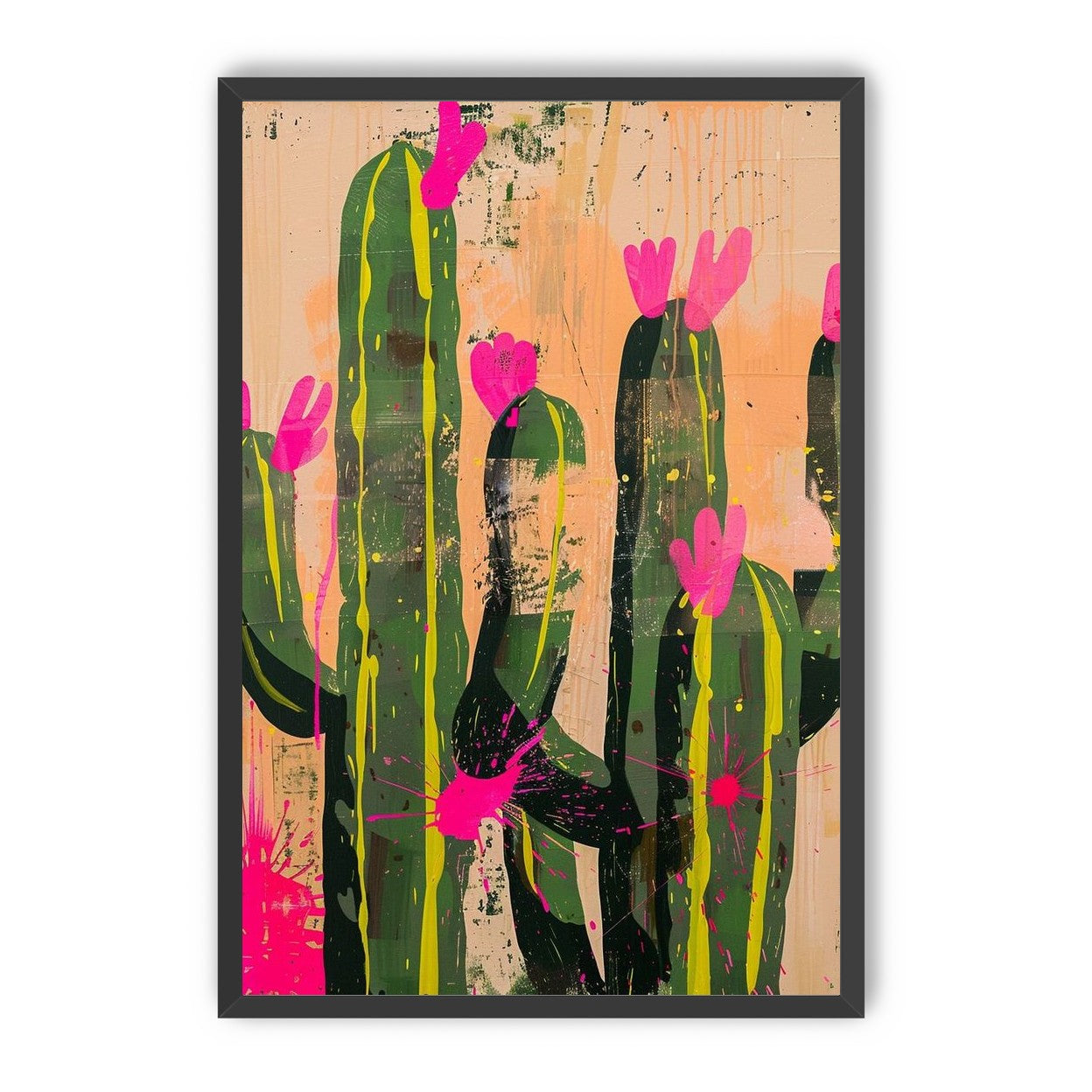 Pink blooms on cacti