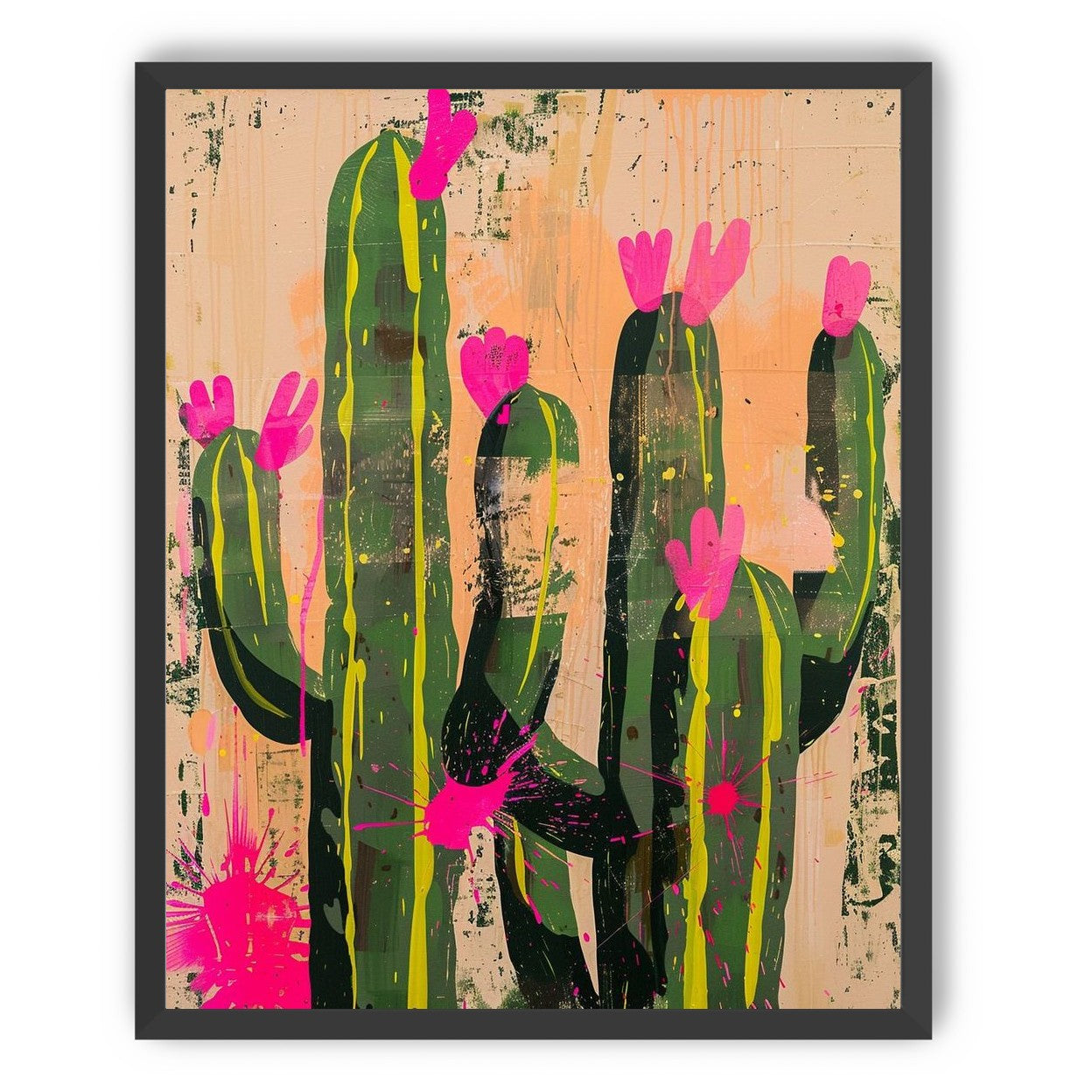 Pink blooms on cacti