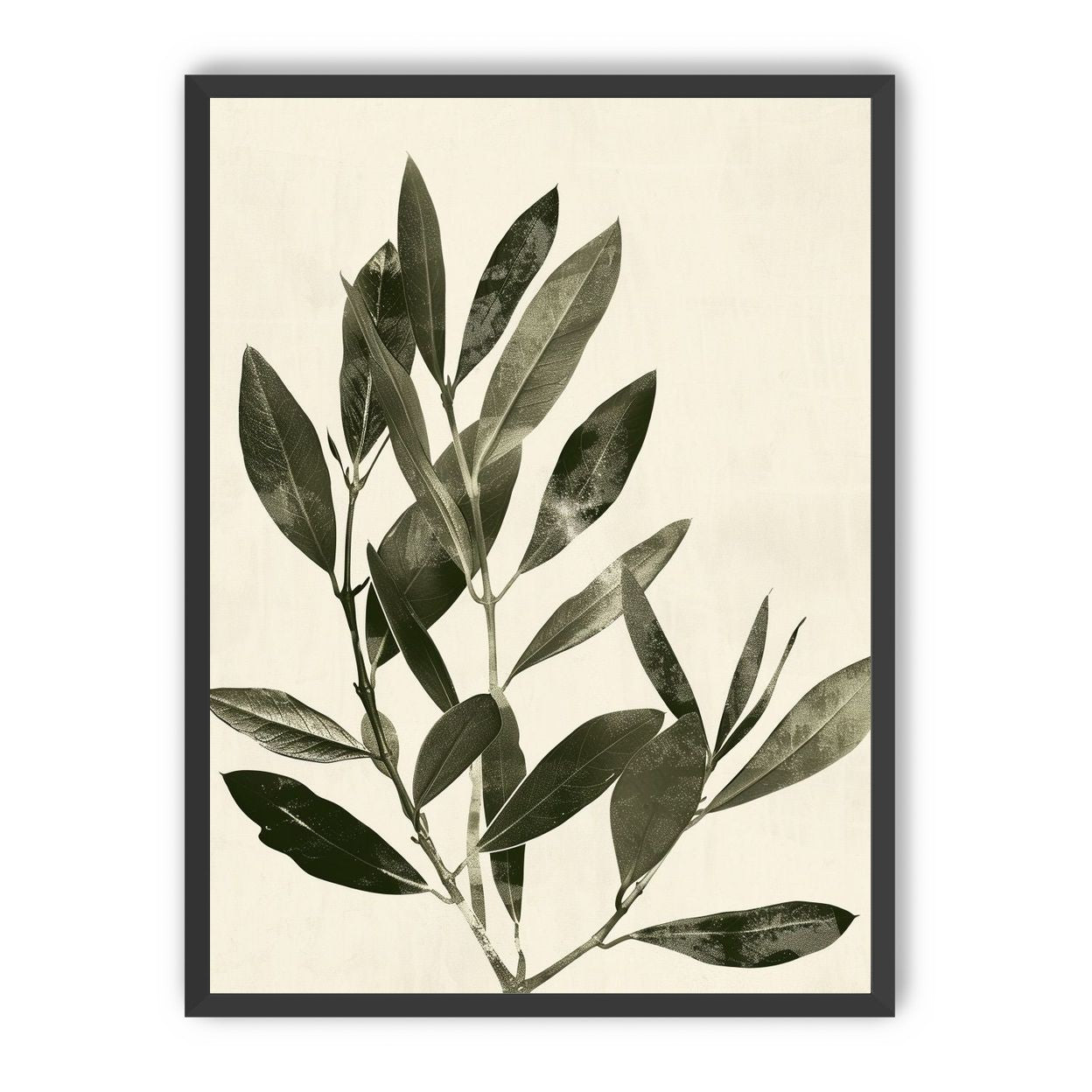 Dark leaves on pale field