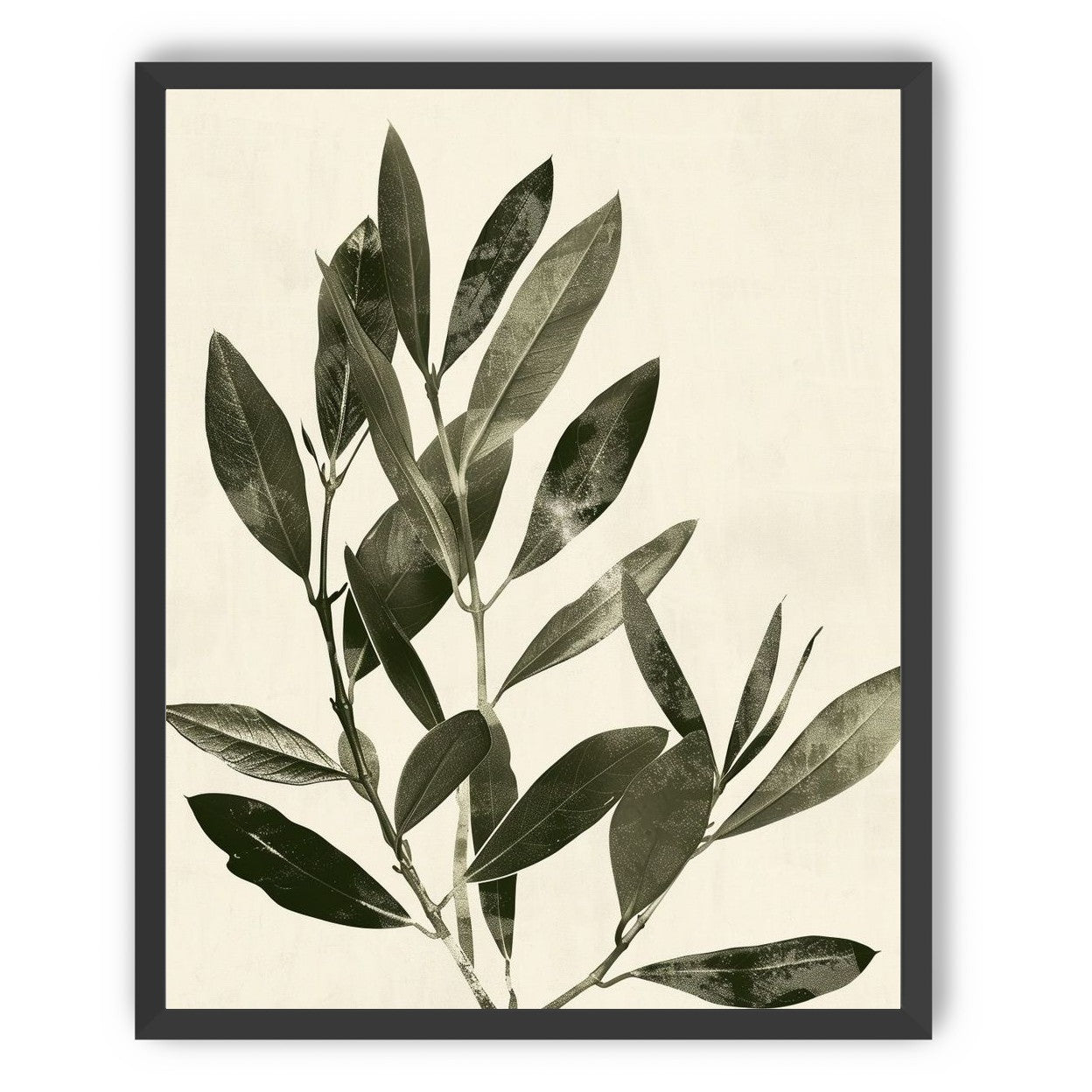Dark leaves on pale field
