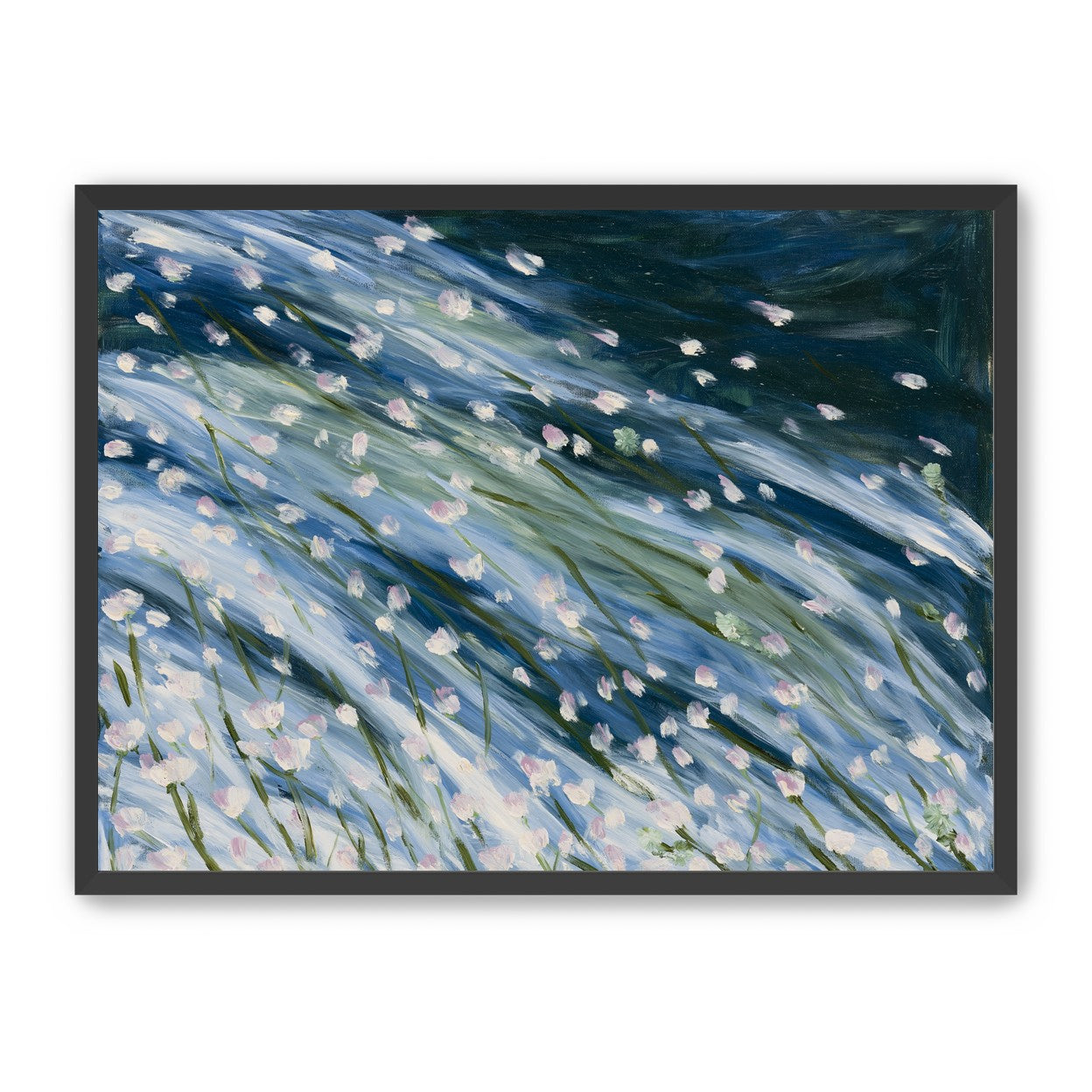 Flowers in a blue rush