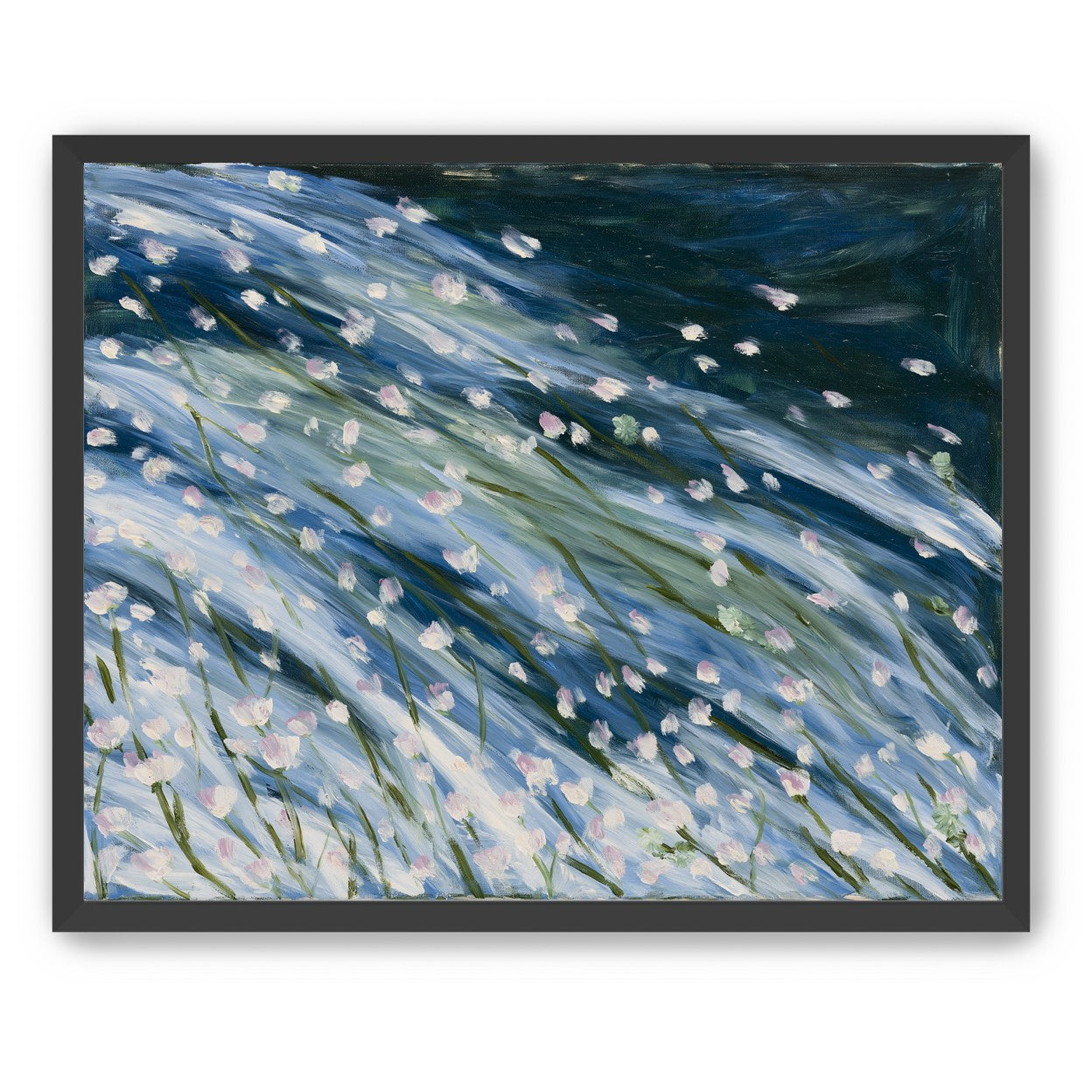 Flowers in a blue rush