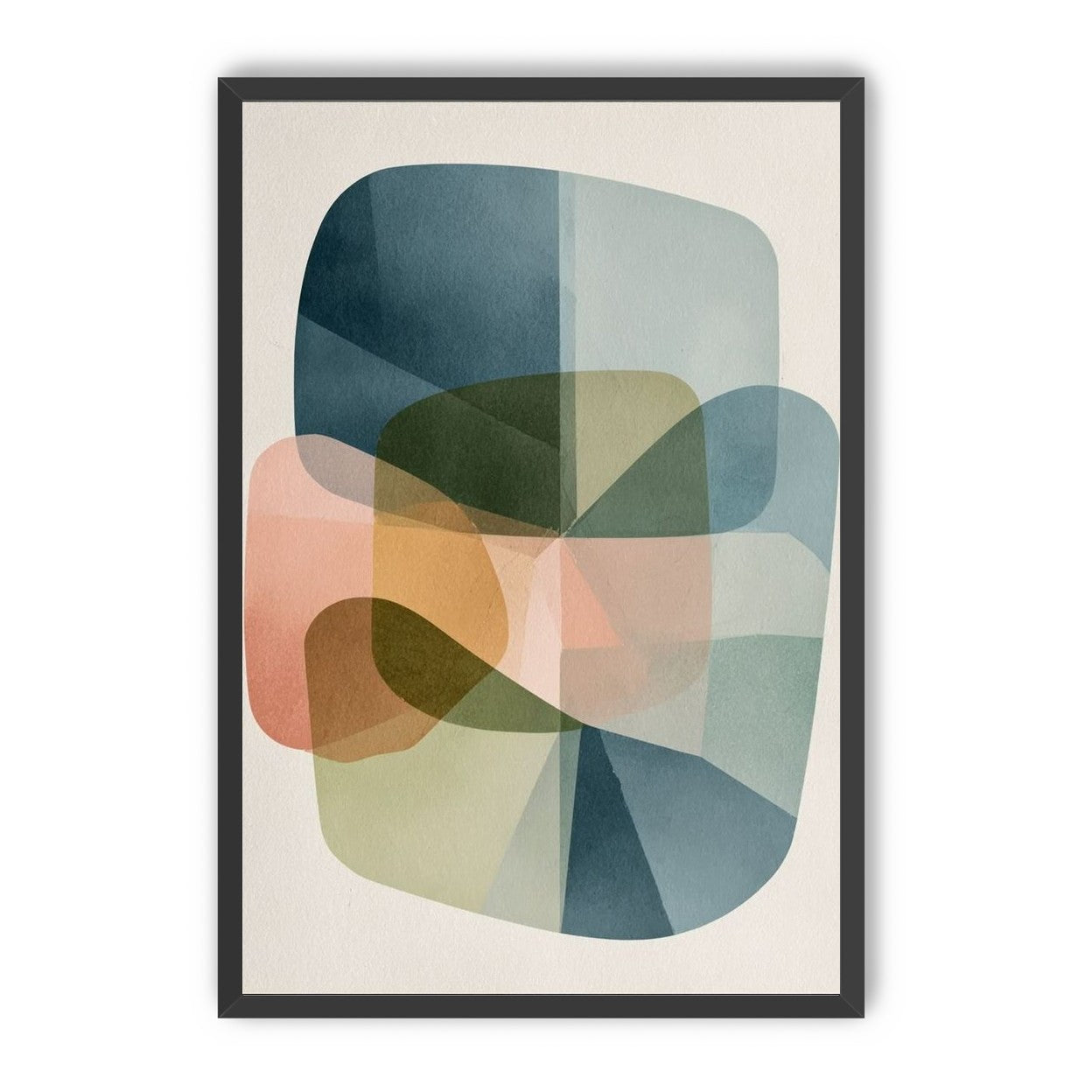 Muted blues folding through peach