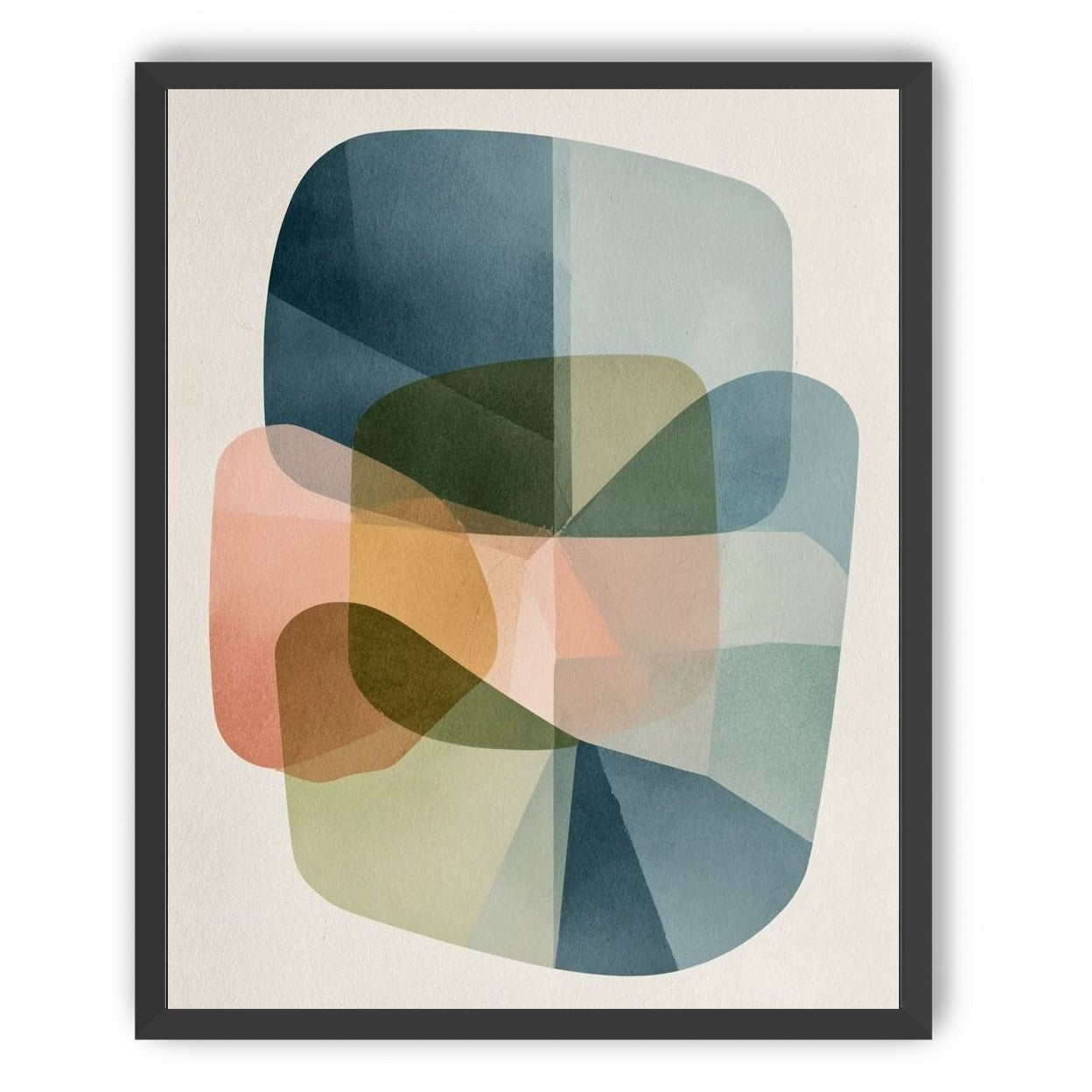 Muted blues folding through peach