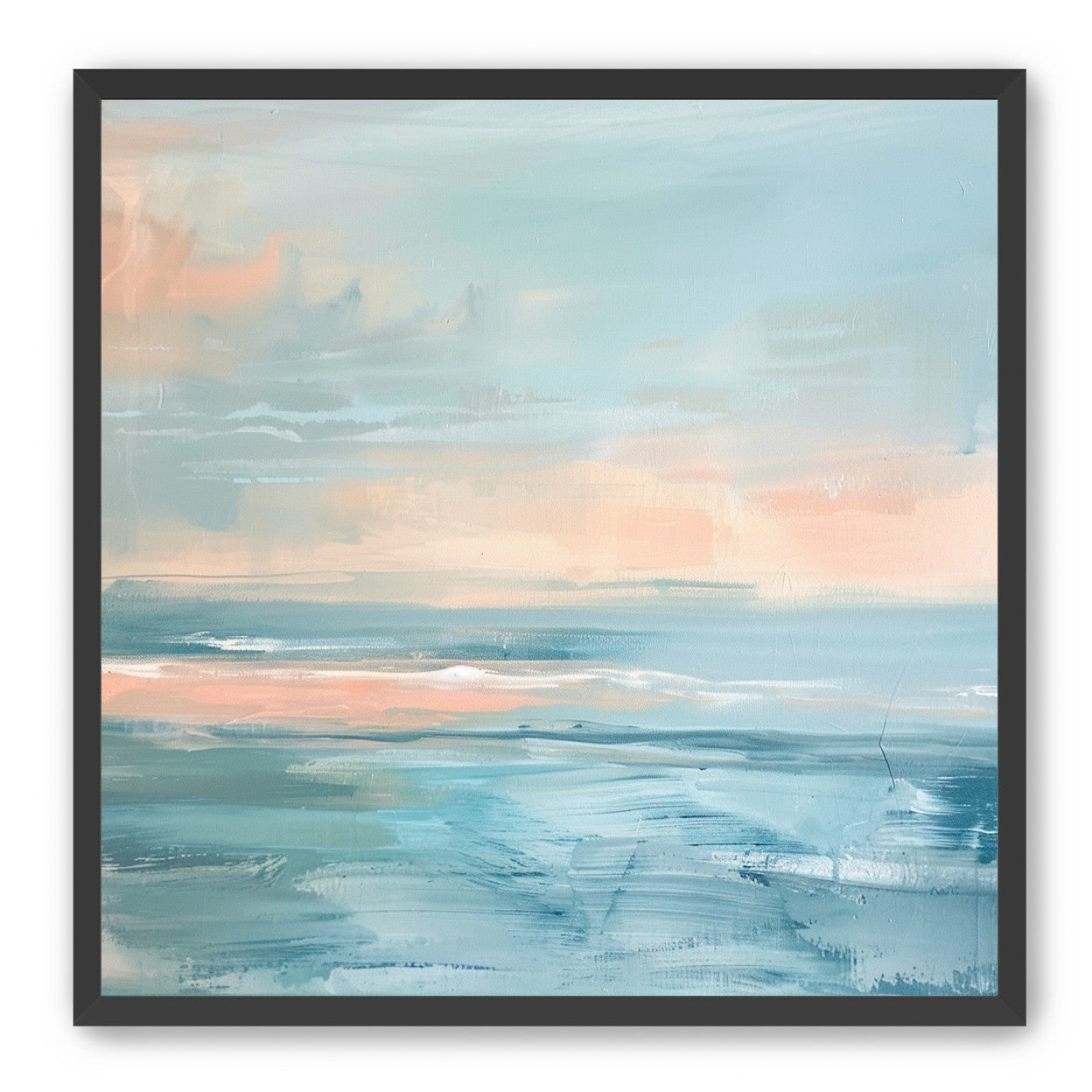 Peach light on blue sea