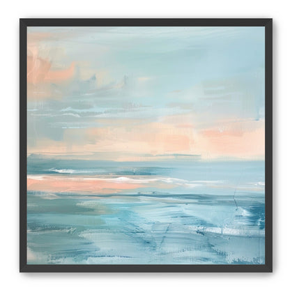 Peach light on blue sea