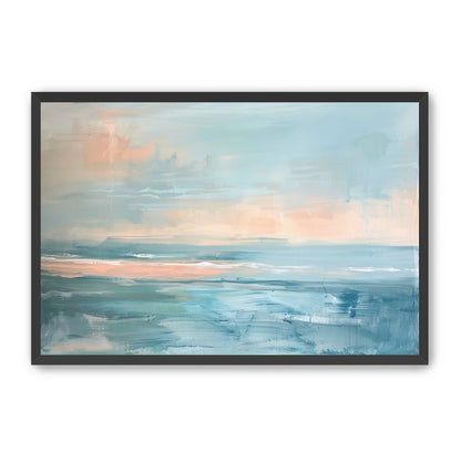 Peach light on blue sea