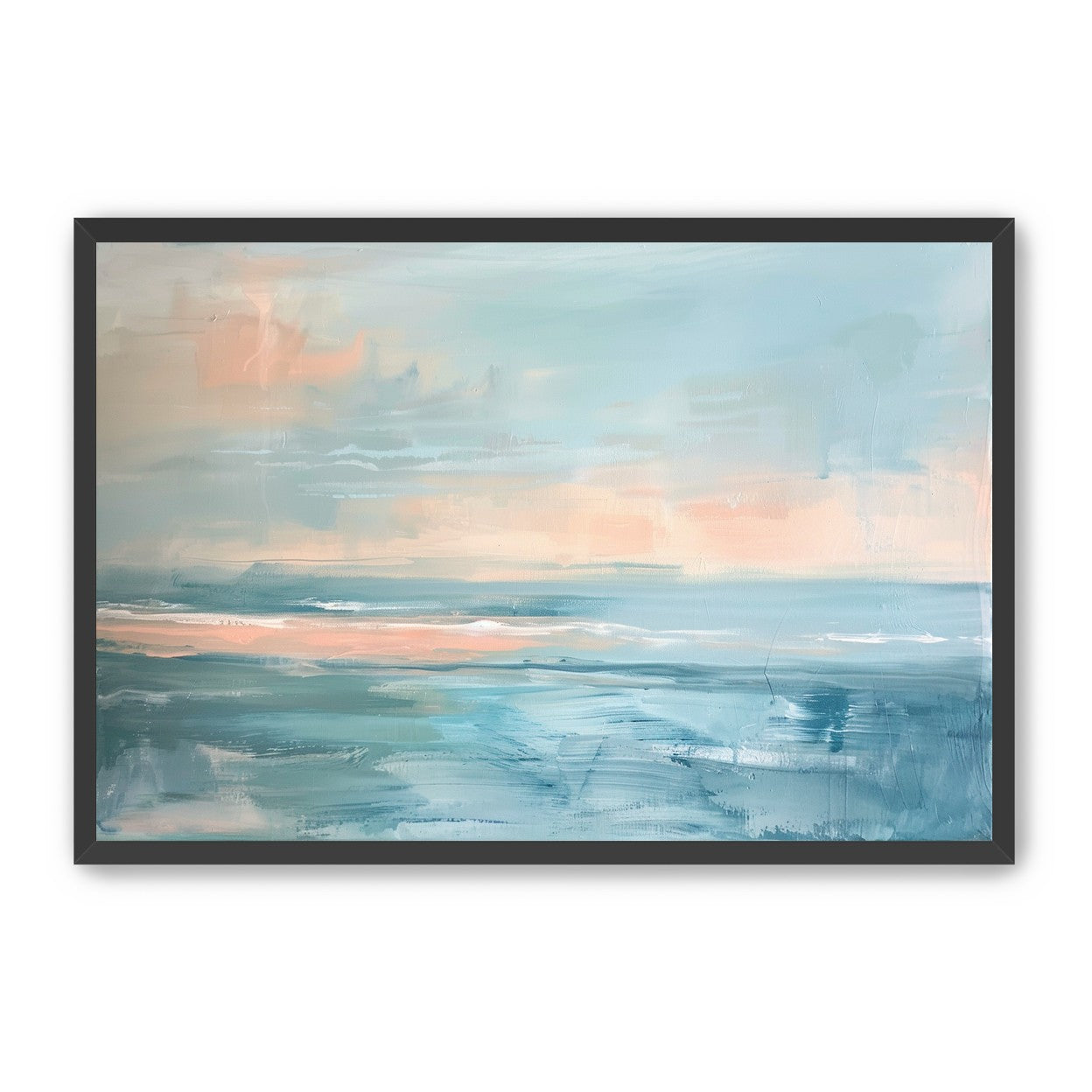 Peach light on blue sea