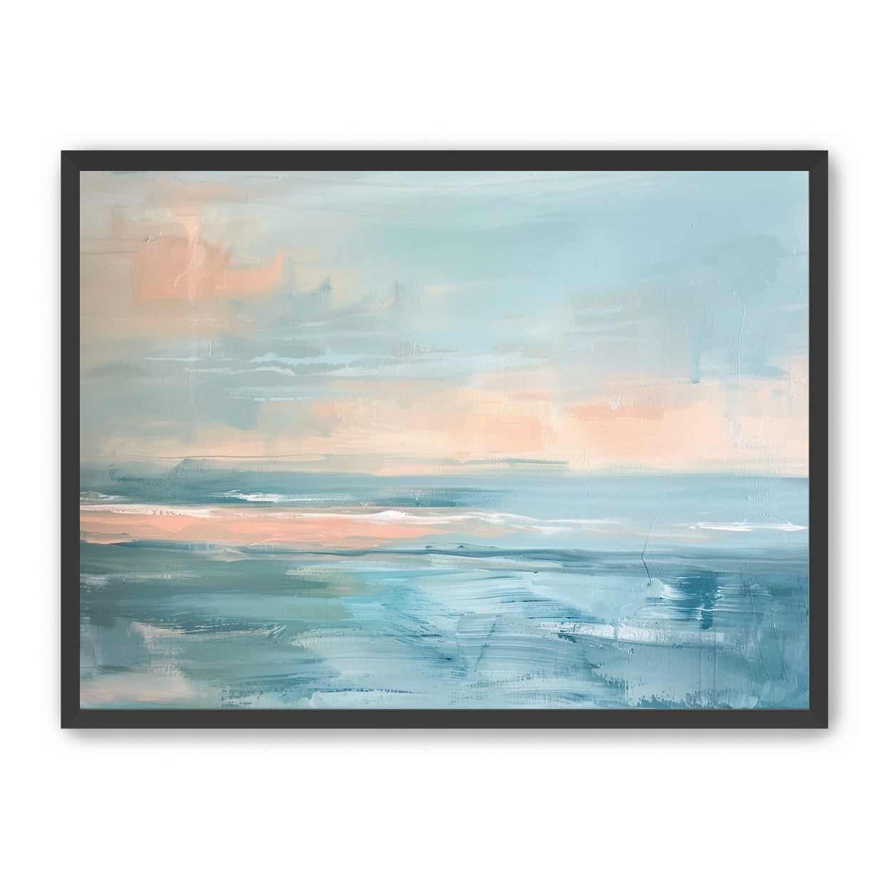Peach light on blue sea