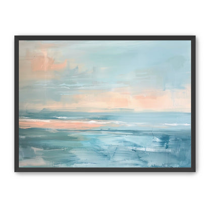 Peach light on blue sea