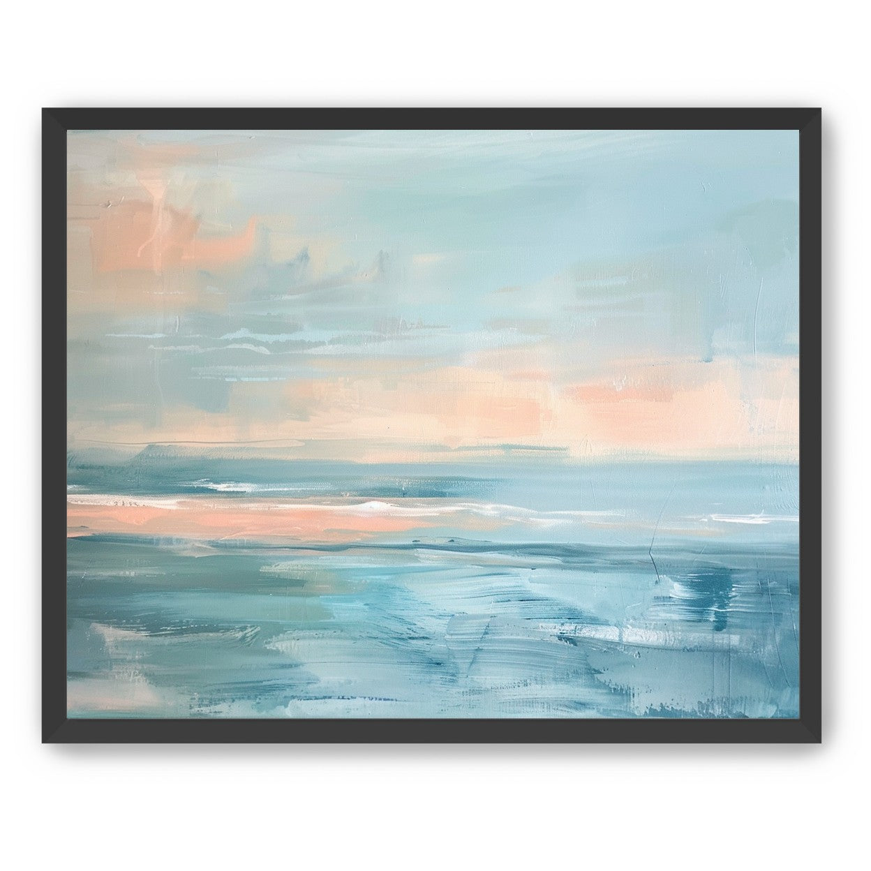 Peach light on blue sea