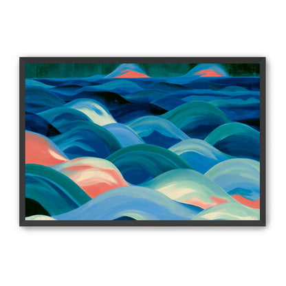 Pink light among blue waves