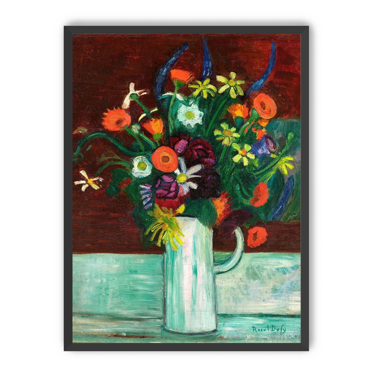 Flowers above the green table