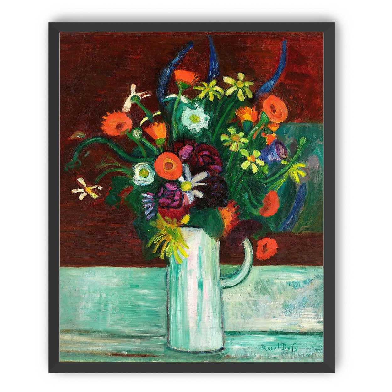 Flowers above the green table