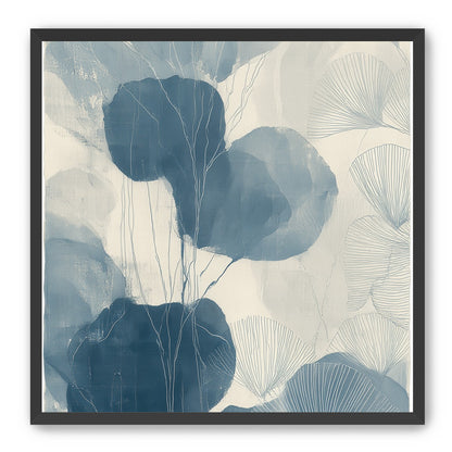 Ginkgo fans among round leaves