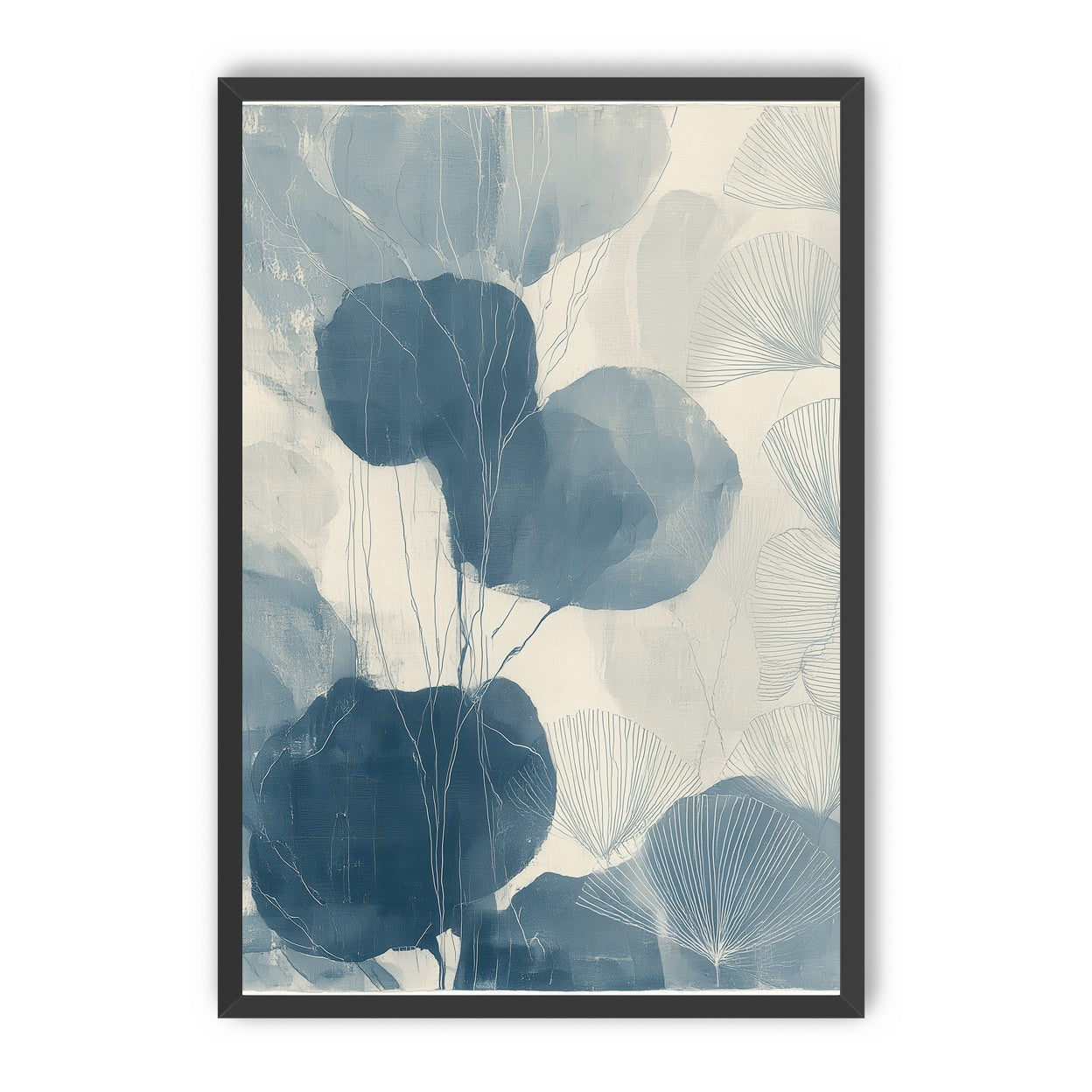Ginkgo fans among round leaves