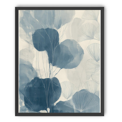 Ginkgo fans among round leaves