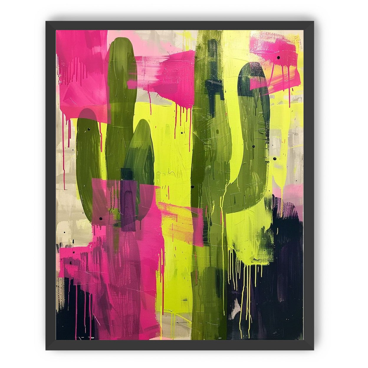 Dark columns within neon wash