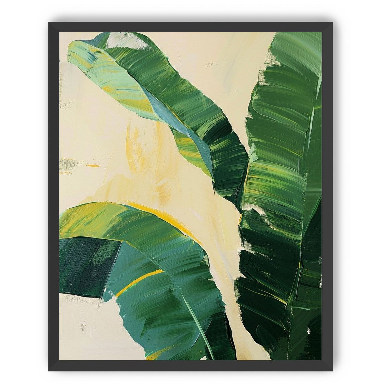 Green leaves in soft cream light