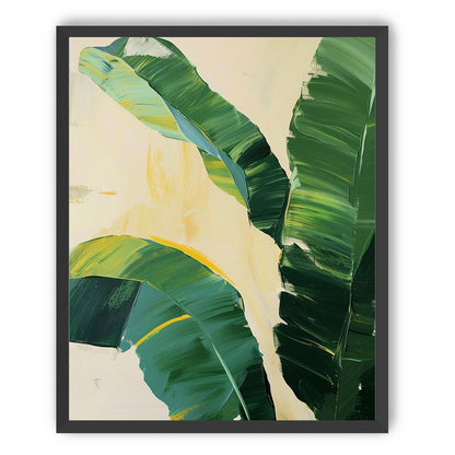 Green leaves in soft cream light
