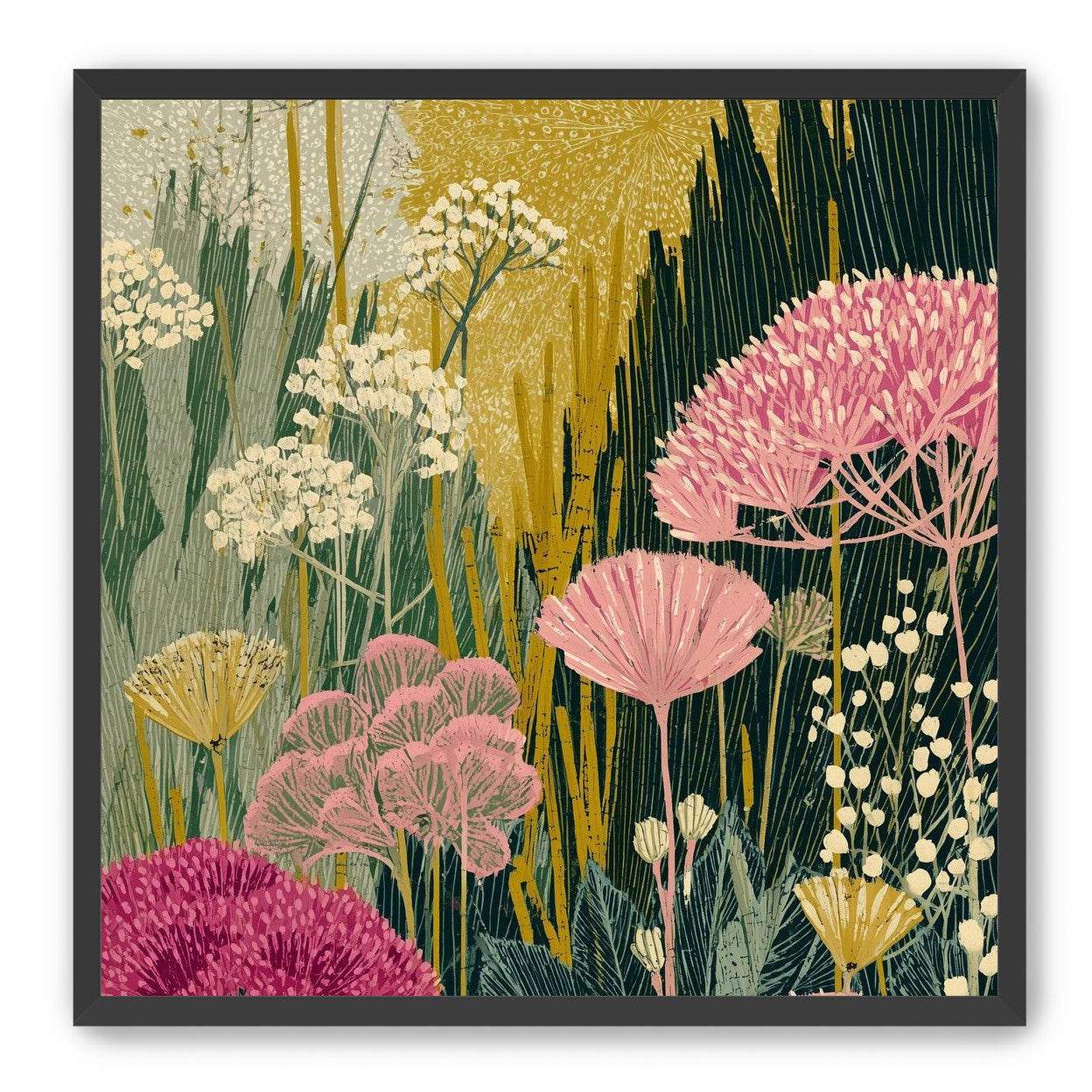 Wildflowers pressing into dusk