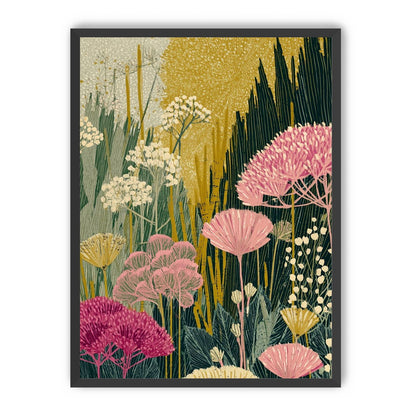 Wildflowers pressing into dusk